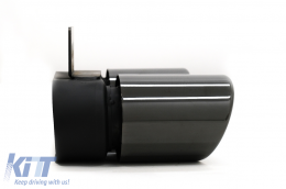 Накрайници за ауспух подходящи за BMW 5 Series F10 F11 (2011-2017) M5 LCI дизайн Черен-image-6095056