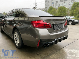 Накрайници за ауспух подходящи за BMW 5 Series F10 F11 (2011-2017) M5 LCI дизайн Черен-image-6096325