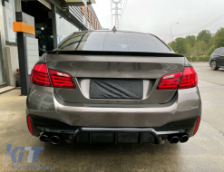 Накрайници за ауспух подходящи за BMW 5 Series F10 F11 (2011-2017) M5 LCI дизайн Черен-image-6096328