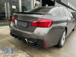Накрайници за ауспух подходящи за BMW 5 Series F10 F11 (2011-2017) M5 LCI дизайн Черен-image-6096329