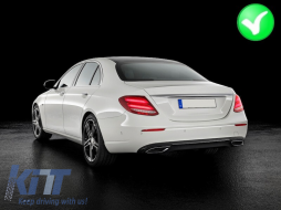 Дефузьор за задна броня с Черен Накрайници за ауспух, подходящи за Mercedes E-Class W213 S213 Standard (2016-2020) E63 Дизайн-image-6094919