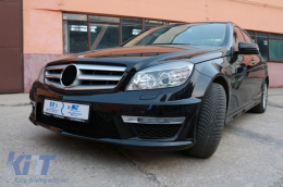 Предна Броня подходяща за Mercedes C-Class W204 S204 C204 (2007-2015) Facelift C63 Дизайн-image-6093682