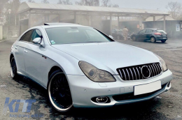 Предна Решетка подходяща за Mercedes CLS W219 (2005-2008) GT-R Panamericana Дизайн Хром-image-6096931