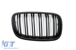 Предна бъбрековидни Решетки подходящи за BMW X5 E70 X6 E71 (2007-2014) М дизайн с двойна лента Piano Black-image-6095136