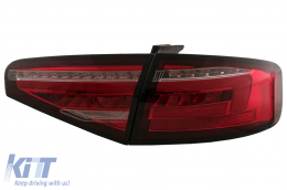 Задни светлини ЛЕД БАР , подходящи за AUDI A4 B8 (2012-2015) Червени ClearDynamic последователни Въртящи се светлини-image-6109942