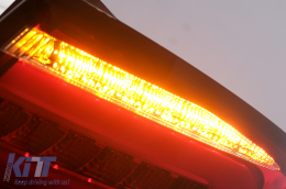 Задни светлини ЛЕД БАР , подходящи за AUDI A4 B8 (2012-2015) Червени ClearDynamic последователни Въртящи се светлини-image-6109960