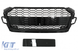 image-19-Front Grille suitable for Audi A5 F5 Facelift (2019-Up) Racing Look Piano Black