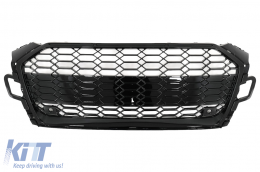 Предна Решетка , подходяща за Audi A5 F5 Facelift (2019-Up) Racing Look Piano Black-image-6099228