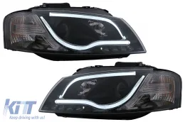 image-8-LED DRL Headlights suitable for Audi A3 8P (05.2003-03.2008) Black