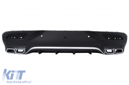 image-37-Rear Diffuser with Chrome Exhaust Muffler Tips suitable for Mercedes GLE Coupe C292 Sport Line (2015-2019) GLE63 Design