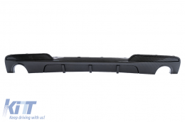 image-44-Rear Bumper Air Diffuser Double Outlet Single Exhaust suitable for BMW 5 Series F10 F11 (2011-2017) Carbon Film Coated