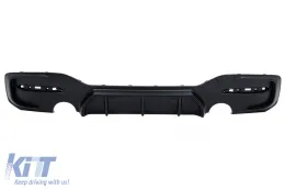 image-15-Rear Bumper Spoiler Valance Diffuser Twin Outlet Single Tip suitable for BMW 1 Series F20 F21 LCI (2015-06.2019) Matte Black