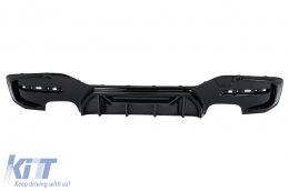 image-48-Rear Bumper Spoiler Valance Diffuser Double Twin Outlet suitable for BMW 1 Series F20 F21 LCI (2015-06.2019) Piano Black with Carbon Look