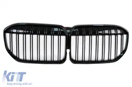 image-30-Central Kidney Grille suitable for BMW 7 Series G11 G12 LCI (2020-up) Double Stripe M Design Piano Black
