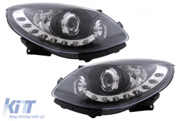 image-12-LED DRL Headlights suitable for Renault TWINGO (2007-2011) Black