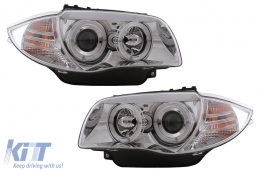image-37-Headlights Angel Eyes suitable for BMW 1 Series E81 E82 E87 E88 (2004-2011) Chrome
