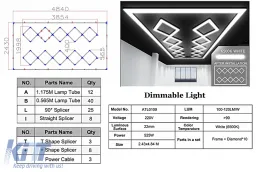 image-59-10 Square Ceiling LED Light System 4.84 x 2.43 m 6500K Dimmable Light