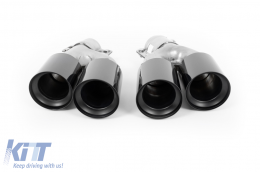 image-34-Exhaust Muffler Tips suitable for BMW 5 Series G30 G31 G38 (2016-2020) 6 Series G32 (2016-2020) M5 Design Black