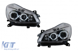 image-11-Angel Eyes Headlights suitable for Renault Clio III (2005-2009) Chrome
