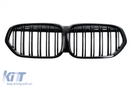 image-77-Central Kidney Grille suitable for BMW X1 SUV F48 LCI (2020-2022) Double Stripe Piano Black