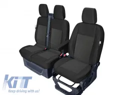 image-78-Kegel Tailor Made upholstery suitable for single + double seats on Ford Transit Custom 2012-2023, black with pattern