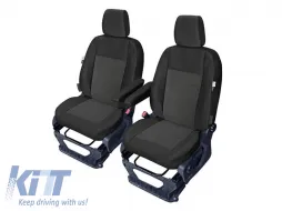 image-0-Kegel Tailor Made upholstery suitable for two single seats on Ford Tourneo Custom 2012-2023, black with pattern