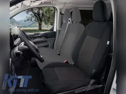 image-12-Kegel Tailor Made upholstery suitable for single driver seat of Ford Transit Custom, Tourneo Custom, Volkswagen T7 after 2024, black with gray