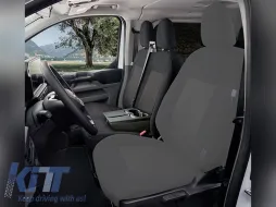 image-15-Kegel Tailor Made upholstery suitable for two front seats 1+1 with table for Ford Transit Custom, Volkswagen T7 after 2024, black with gray