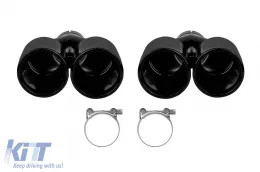 image-76-M5 type exhaust tips suitable for BMW 5 Series E60, E61, F10, F11 black