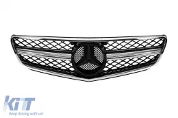 image-25-Chrome/black AMG style grille suitable for Mercedes C-Class W204 sedan, wagon, coupe 2007-2014