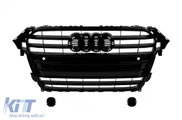 image-26-BLACK PAINT GRILLE TYPE S4 SUITABLE FOR AUDI A4 2011-2015 FOR MODELS EQUIPPED WITH STANDARD FRONT BUMPER, WITH OPENINGS FOR PARKING SENSORS