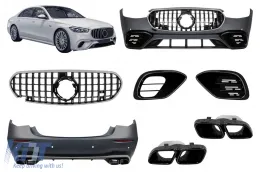 image-17-A Design package type S63 suitable for Mercedes S-Class W223 after 2020 with smoked chrome elements