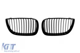 image-44-Single rib kidney grilles in black lacquer suitable for BMW Series 1 E81 3-door, E87 5-door 2004-2007