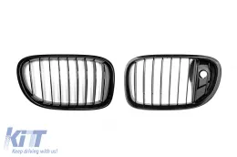 image-62-Black kidney grilles suitable for BMW 7 Series F01 short wheelbase, F02 long wheelbase 2008-2015 with camera opening