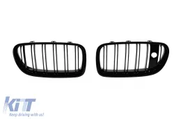 image-4-Double slat kidneys in black lacquer suitable for BMW 5 Series F10 sedan, F11 touring 2013-2017 for the model with Night Vision