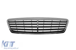 image-9-Chrome/black grille suitable for Mercedes C-Class W203 2000-2004