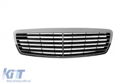 image-10-Chrome/black grille suitable for Mercedes E-Class W211 2002-2006