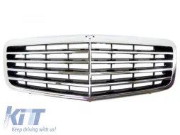 image-15-Chrome/black grille suitable for Mercedes E-Class W211 2007-2009