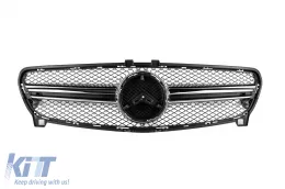 image-3-Chrome/black grille type A Design A45 suitable for Mercedes A-Class W176 2015-2018