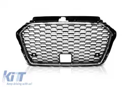 image-7-Chrome/black RS type grille suitable for Audi A3 8V Sedan, Cabrio, Sportback after 2017