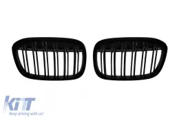 image-21-Double slat kidneys in black lacquer suitable for BMW X1 F48 2016-2019