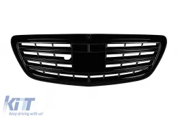 image-9-Black lacquer grille type A Design suitable for Mercedes S-Class W222 2013-2020 for the model with Distronic and Night Vision
