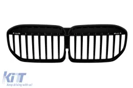 image-6-Single rib kidney grilles in black lacquer suitable for BMW 7 Series G11, G12 after 2020