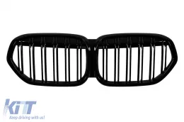 image-9-Double slat kidney grilles in black lacquer suitable for BMW X1 F48 after 2020