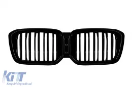 image-22-Double slat kidneys in black lacquer suitable for BMW X3 G01, X4 G02 after 2022