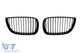 image-12-Single rib kidney grilles in black lacquer suitable for BMW 1 Series E81, E82, E87, E88 2003-2007