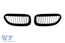 image-20-Single rib kidney grilles in black lacquer suitable for BMW 6 Series E63, E64 2003-2010