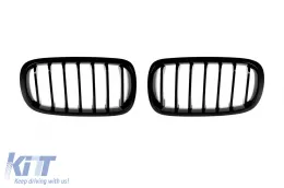 image-22-Single rib kidney grilles in black lacquer suitable for BMW X5 F15 2013-2018, X6 F16 2014-2019