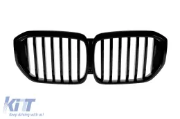 image-24-Single rib kidneys in black lacquer suitable for BMW X5 G05 LCI after 2023 with camera opening