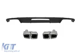 image-17-CLS63 type diffuser with chrome E63 type tips suitable for rear A Design bumper on Mercedes CLS W218 2011-2018 -oo--oo-
